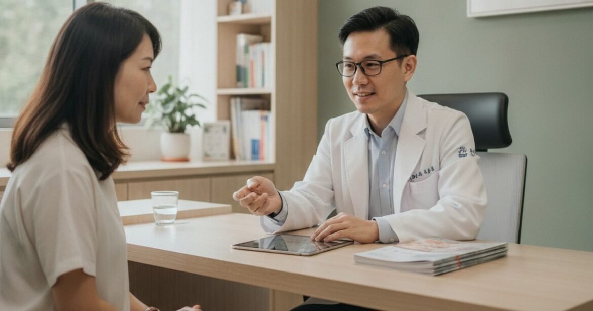 吳芮醫師說明洢蓮絲填充淚溝改善結構型黑眼圈的原理。